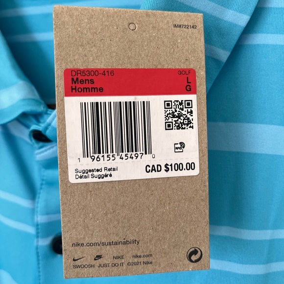 Brand New Mens Nike Dri-Fit Short Sleeve Golf Polo Shirt Large - Picture 6 of 8